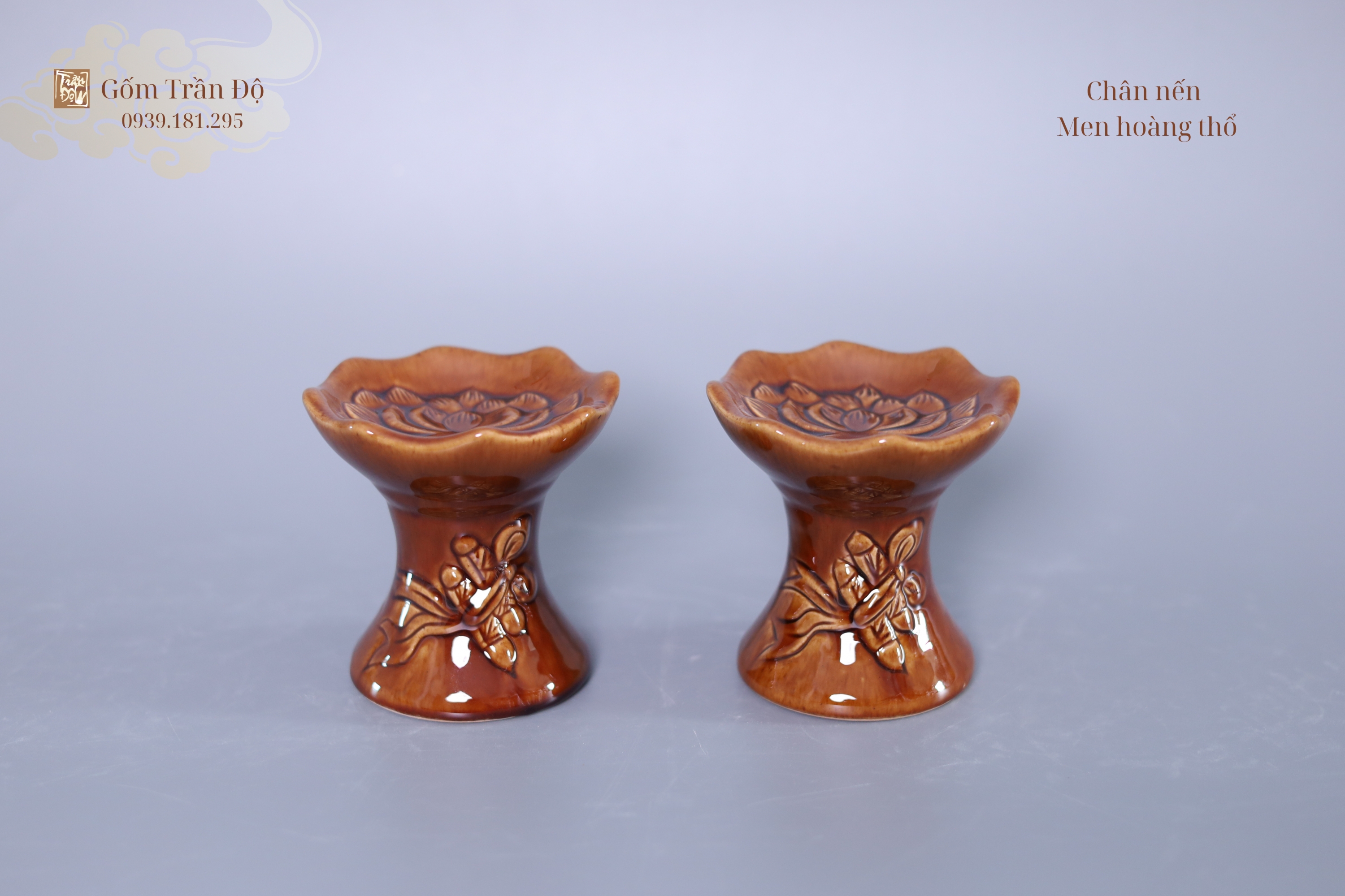 Chân nến Men Hoàng Thổ