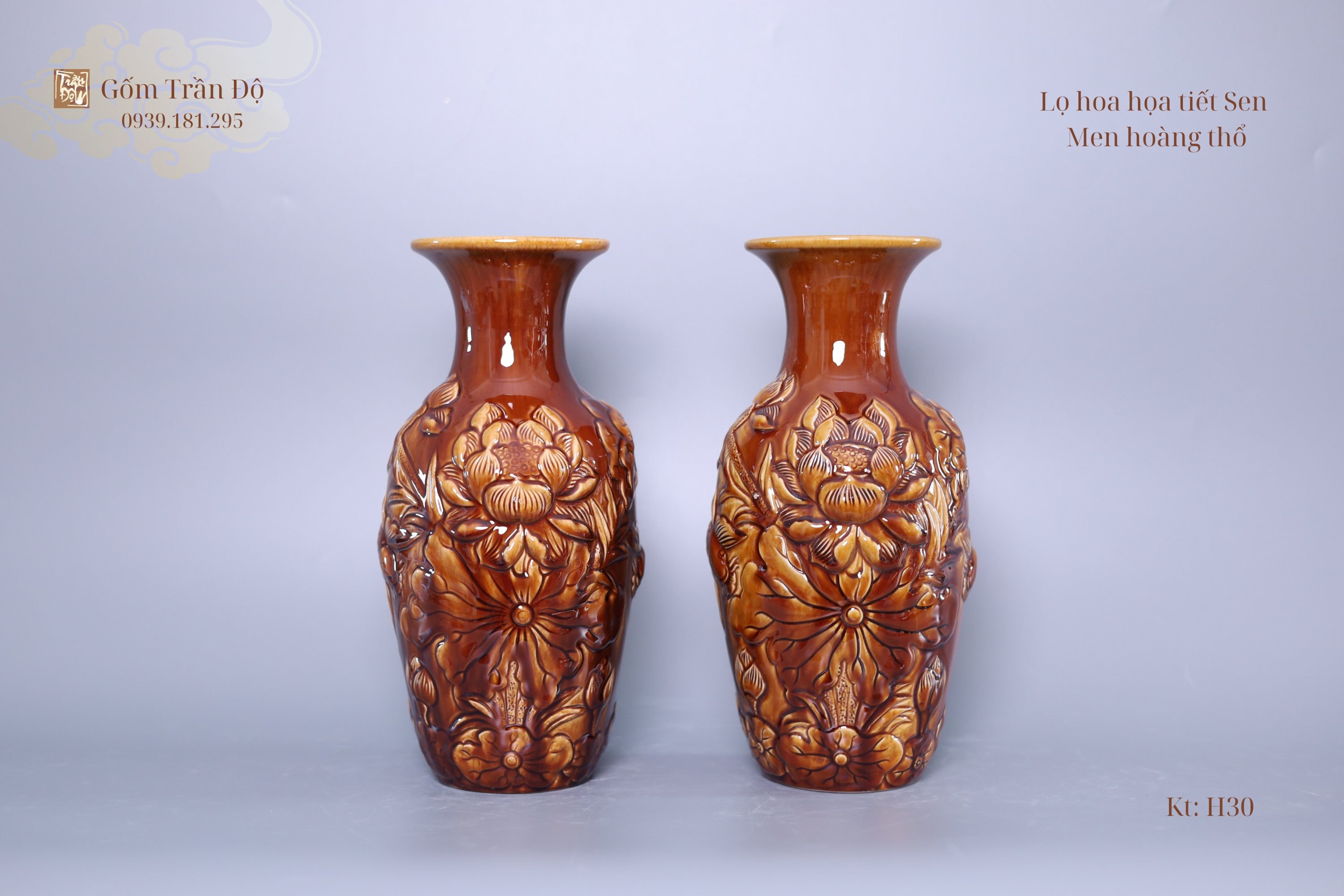 Lọ hoa Men Hoàng Thổ